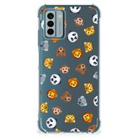 Doorzichtige Silicone Hoesje voor Nokia G22 Dieren Emojis - thumbnail