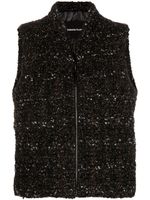 Fabiana Filippi padded bouclé gilet - BLACK