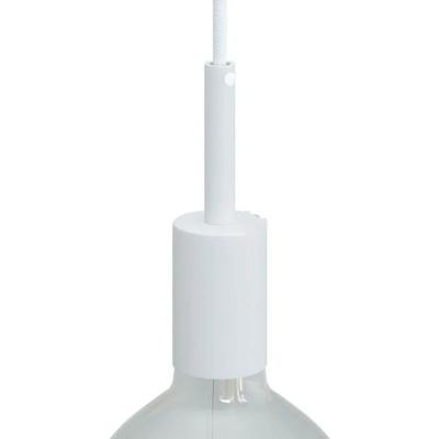 Lamp fitting e27 lang wit rond design 7cm