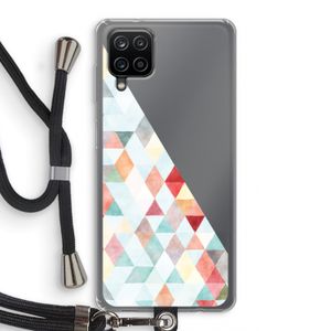 Gekleurde driehoekjes pastel: Samsung Galaxy A12 Transparant Hoesje met koord