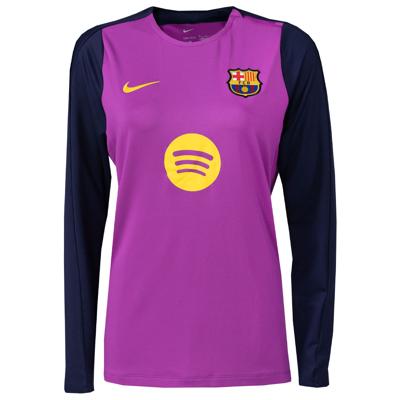 Nike FC Barcelona Strike Trainingstrui 1/4-Zip 2025-2026 Dames Felpaars Donkerblauw Goud