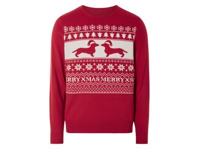 LIVERGY Heren Kersttrui (XL, Rood)