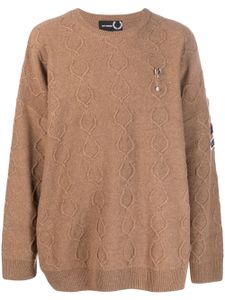 Raf Simons X Fred Perry pull oversize à patch logo - Marron
