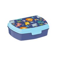 Into the jungle - broodtrommel/lunchbox voor kinderen - blauw - kunststof - 20 x 10 cm Into the jungle - broodtrommel/lunchbox voor kinderen - blauw - kunststof - 20 x 10 cm