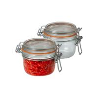 Voorraad/weckpot - 2x - transparant - glas - 7 x 7 cm - 125 ml - Le Parfait