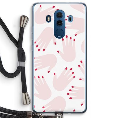 Hands pink: Huawei Mate 10 Pro Transparant Hoesje met koord