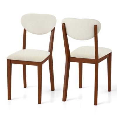 2-delige set Eetkamerstoelen met Gestofferde Zitting & 180 kg Draagvermogen Keukenstoelen Eetstoel