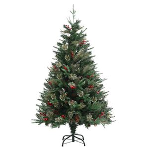 The Living Store Kerstboom met takken - 120 cm - PVC/PE/staal - groen - 238 PVC uiteinden - 43 PE uiteinden - 15 kleine