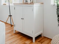 Commode BERGAMOTE 2 deuren wit/artisan eik