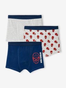 Set van 3 boxers Marvel® Spiderman marineblauw, grijs gechineerd