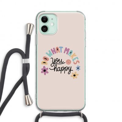 Happy days: iPhone 11 Transparant Hoesje met koord