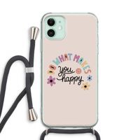Happy days: iPhone 11 Transparant Hoesje met koord