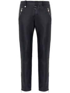 Alexander McQueen leather cropped slim-fit trousers - Noir