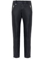 Alexander McQueen pantalon slim en cuir à coupe courte - Noir - thumbnail