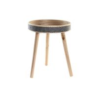 Dienblad DKD Home Decor Zwart Natuurlijk Hout 41 x 41 x 50 cm