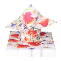 Tafel diner servetten - klaprozen en korenbloemen thema - 20x stuks - 33 x 33 cm Tafel diner servetten - klaprozen en korenbloemen thema - 20x stuks - 33 x 33 cm