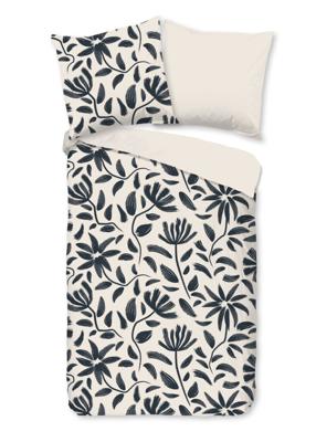 Good Morning Dekbedovertrek "getekende bloemen" - Wit - (155x220 cm) - Katoen