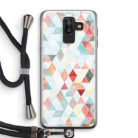 Gekleurde driehoekjes pastel: Samsung Galaxy J8 (2018) Transparant Hoesje met koord