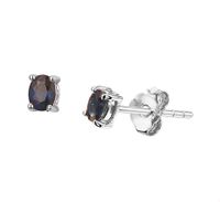 TFT Oorknoppen Saffier Witgoud Glanzend 4 mm x 3 mm - thumbnail