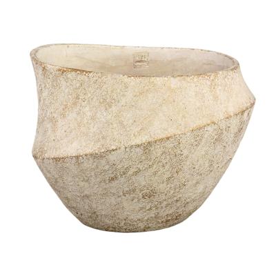 Rishell Room cement ronde pot met lijn grote L