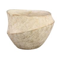 Rishell Room cement ronde pot met lijn grote L