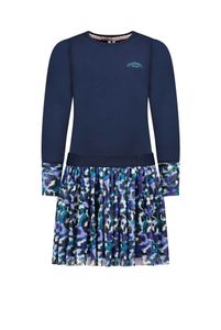 B.Nosy Meisjes jurk met mesh - Navy blauw