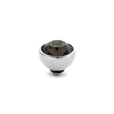 Melano Twisted Basic CZ Steentje Smoked Topaz | Zilver