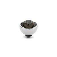 Melano Twisted Basic CZ Steentje Smoked Topaz | Zilver