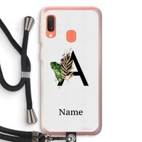 Charcoal Flora: Samsung Galaxy A20e Transparant Hoesje met koord