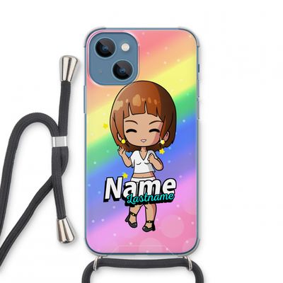 Chibi Maker vrouw: iPhone 13 mini Transparant Hoesje met koord