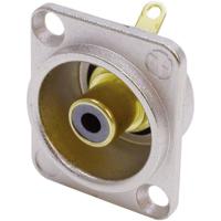 Neutrik NF2D0 Cinch-connector Flensbus, contacten recht Aantal polen: 2 Zilver, Zwart 1 stuk(s)