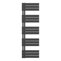 Belrad Handdoekradiator - links - aansluiting/comb - 1600X500mm- Zwart BUCZ1600500
