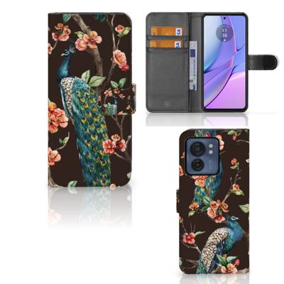 Motorola Edge 40 | Telefoonhoesje | Met pasjeshouder | Pauw met Bloemen