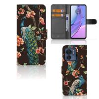 Motorola Edge 40 | Telefoonhoesje | Met pasjeshouder | Pauw met Bloemen