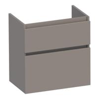 Brauer Delight - Onderkast Ondiep - 60 cm - met 2 Softclose Lades Greeploos en 1 Sifon Uitsparing - Mat Taupe