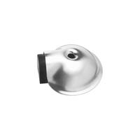 Deurstop bol ø65 mm met nokken rvs geborst.