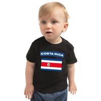 Costarica t-shirt met vlag Costa Rica zwart voor babys