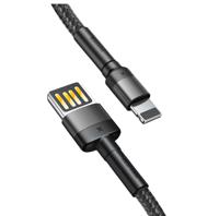 Baseus Cafule 2.4A 1m (grijs-zwart) Omkeerbare Bliksemsnelle USB-kabel