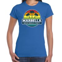 Marbella zomer t-shirt / shirt Marbella bikini beach party blauw voor dames Marbella zomer t-shirt / shirt Marbella bikini beach party blauw voor dames