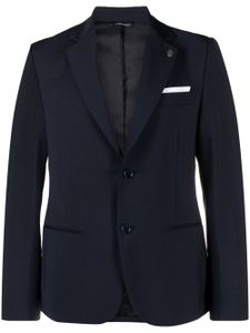 Daniele Alessandrini blazer en laine mélangée à simple boutonnage - Bleu