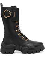 Moncler bottines Larue en cuir à lacets - Noir - thumbnail