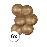 Luxe ronde lampionnen goud 6x