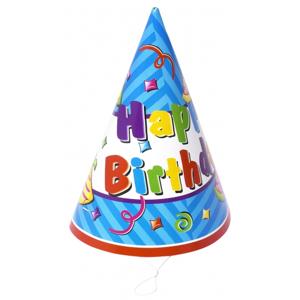 Feesthoedjes Happy Birthday - 6x stuks - Verjaardag - punthoedjes - Karton - feestartikel