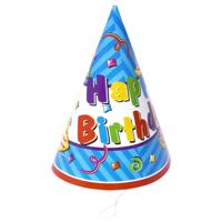 Feesthoedjes Happy Birthday - 6x stuks - Verjaardag - punthoedjes - Karton - feestartikel
