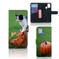 Samsung Galaxy M31 Telefoonhoesje met Pasjes Kitten - thumbnail