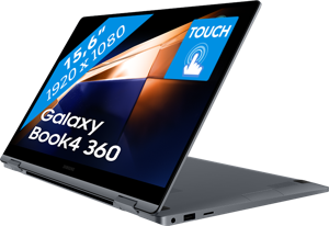 Samsung Galaxy Book4 360 Laptop 39,6 cm (15.6") Touchscreen Full HD Intel Core 7 150U 16 GB LPDDR5x-SDRAM 512 GB SSD Wi-Fi 6E (802.11ax) Windows 11 Home Grijs