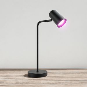 Riga smart LED tafellamp - Smart WiFi+ Bluetooth - Kantelbaar en draaibaar - RGBWW - Ingebouwde dimmer - Bureaulamp voor binnen - GU10 fitting - Zwart