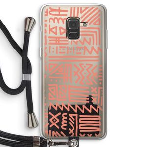 Marrakech Pink: Samsung Galaxy A8 (2018) Transparant Hoesje met koord