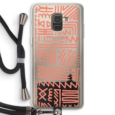 Marrakech Pink: Samsung Galaxy A8 (2018) Transparant Hoesje met koord