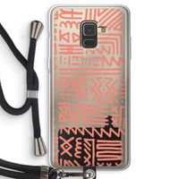 Marrakech Pink: Samsung Galaxy A8 (2018) Transparant Hoesje met koord